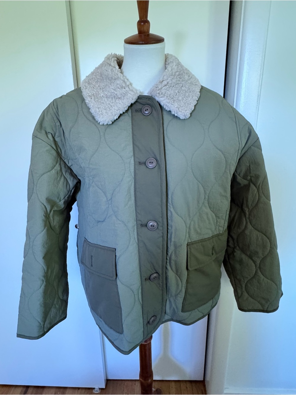 NWOT Old Navy Olive Green Jacket with Sherpa Collar